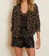 Caballero Kinsley Reversible Blazer In Stamped Leopard / Moderne Geo In Multi