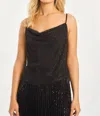 Caballero Leelee Black Beaded Mesh Top