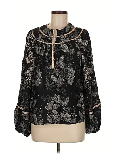 Pre-owned Caballero Long Sleeve Blouse In Black