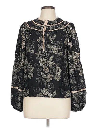 Pre-owned Caballero Long Sleeve Blouse In Black