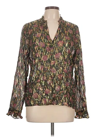 Pre-owned Caballero Long Sleeve Blouse In Brown