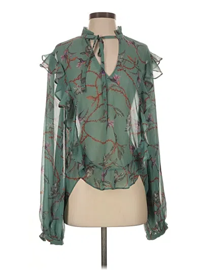 Pre-owned Caballero Long Sleeve Blouse In Green