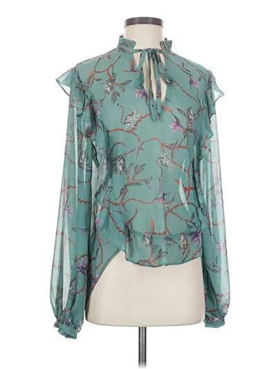 Pre-owned Caballero Long Sleeve Blouse In Teal