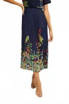 Caballero Lucille Kruger Midi Skirt In Midnight In Blue