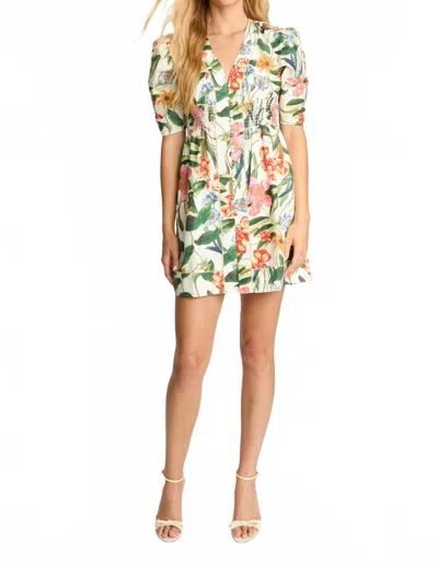 Caballero Lucinda Mini Dress In Buttercream Floral In White