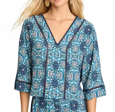 Caballero Mandolin Top In Midnight Medallion In Blue