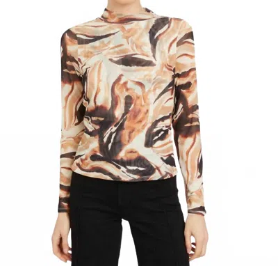Caballero Marta Long Sleeve Top In Bushveld Haze Tan In Brown