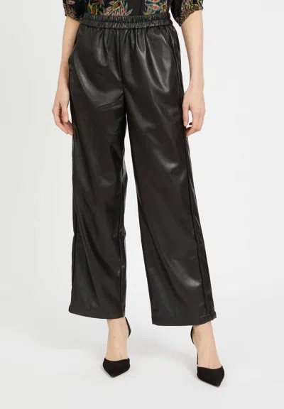 Caballero Max High Waist Pant In Black Vegan Leather In Multi