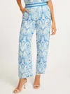Caballero Max Wide Leg Pant In Porcelain Deco In Blue