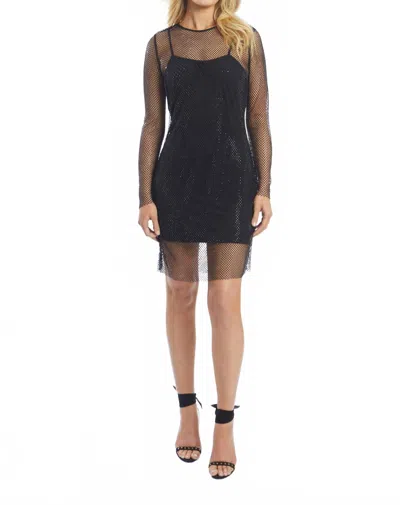 Caballero Mercer Dress In Black Beaded Mesh
