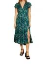 Caballero Mia Dress In Emerald Burnout In Multi