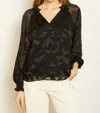 Caballero Miki Top In Black Geo Burnout In Black