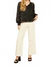 Caballero Miki Top Burnout Blouse In Geometric In Multi