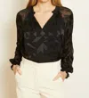Caballero Miki Top In Black Geo Burnout In Multi