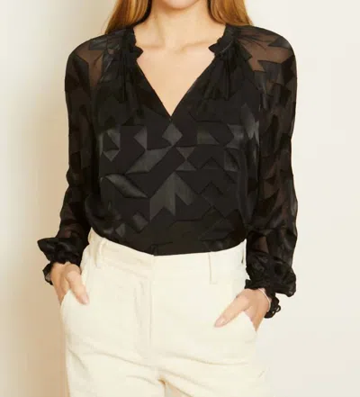 Caballero Miki Top In Black Geo Burnout In Multi