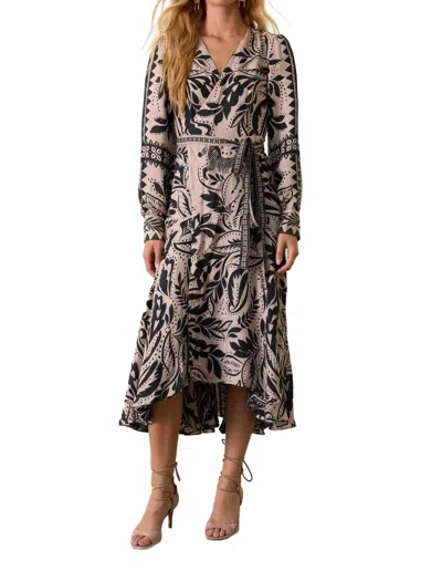 Caballero Moon Reversible Maxi Dress In Zebra Fern In Pink