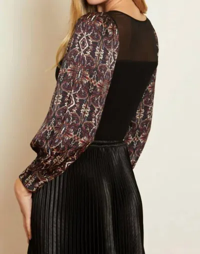 Caballero Morgana Ls Top In Rusted Deco In Multi