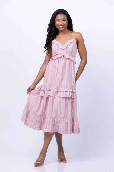 Caballero Nicole Dress In Rose Stripe In Multi