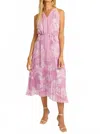 Caballero Nouvel Palm Serenade Midi Dress In Pink In Multi