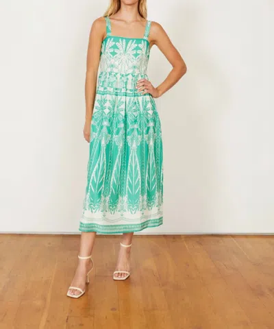 Caballero Piper Dress In Woodcarved Palm In Blue
