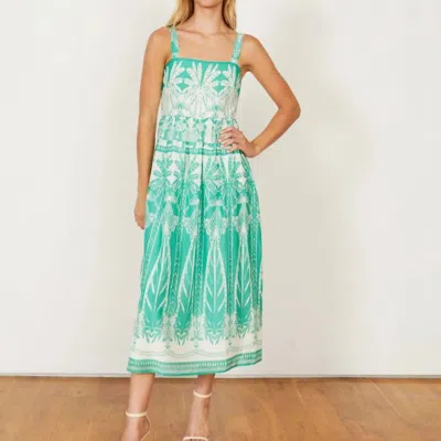 Caballero Piper Dress In Woodcarved Palm In Blue