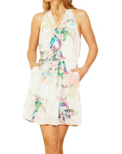 Caballero Reagan Dress In Belle Palms In White