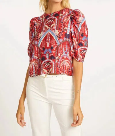 Caballero Robine Top In Ruby Tropics In Multi
