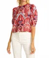 Caballero Robine Top In Ruby Tropics In Multi