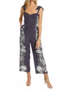 Caballero Rose Paisley Jumpsuit In Protea Paisley Graphite In Blue