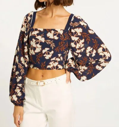 Caballero Rosine Top In Ginko Block Print In Multi