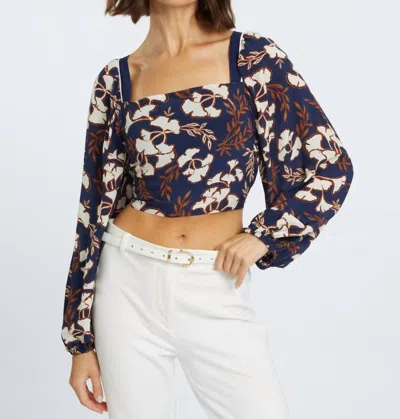 Caballero Rosine Top In Ginko Block Print In Multi