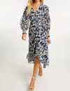 Caballero Saison Dress In Blue Katsuri