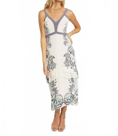 Caballero Sana Protea Paisley Dress In Ivory Protea Paisley In White