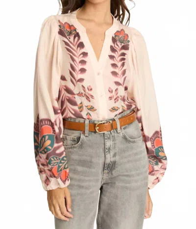 Caballero Selene Long Sleeve Top In Copper Orchard In Neutral