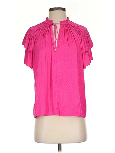 Pre-owned Caballero Short Sleeve Blouse In Pink