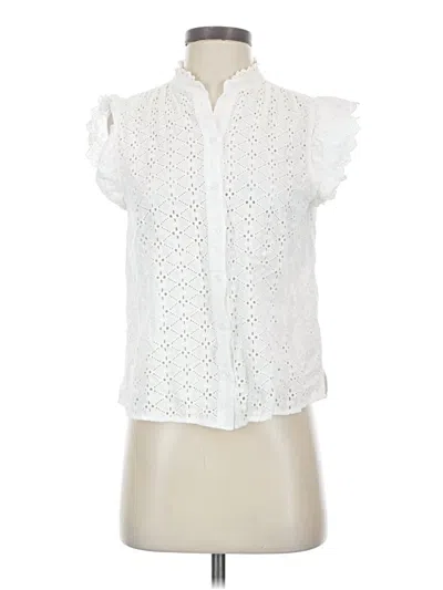 Pre-owned Caballero Short Sleeve Blouse In White