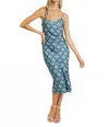 Caballero Skye Midi Dress In Ginko Breeze Teal In Blue