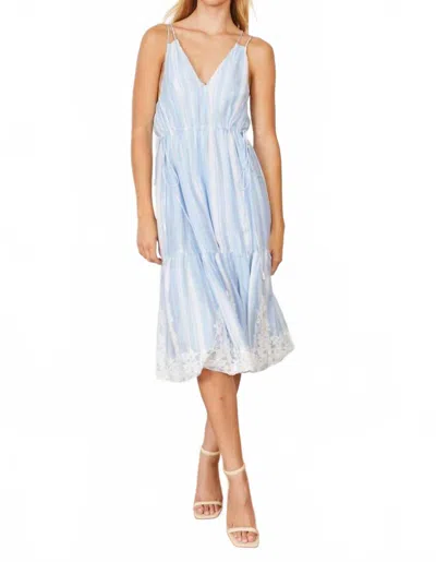 Caballero Skylar Midi Dress In Sky Stripe In Blue