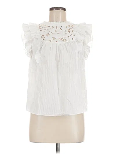 Pre-owned Caballero Sleeveless Blouse In White