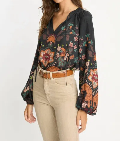 Caballero Sophie Top In Leopard Peony In Black