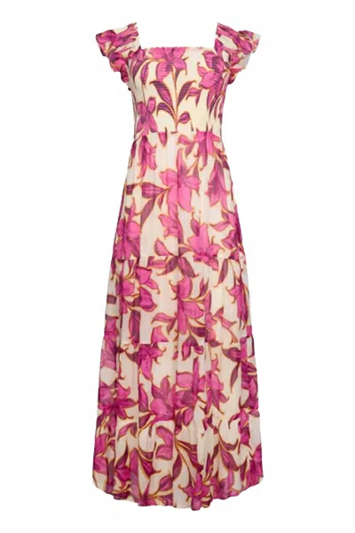 Caballero Women's Heidi Maxi Dress In Fuchsia Floret In Multi