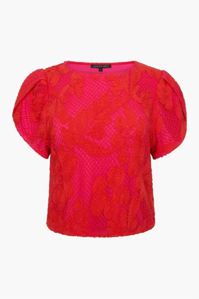 Caballero Women's Judy Top In Raspberry Lace In Red