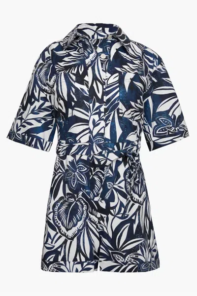 Caballero Women's Marilyn Romper In Navy W/white In Blue