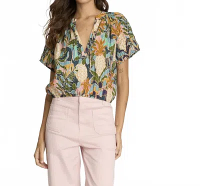 Caballero Women's Zola Short Sleeve Top In Baroque Pineapple In Multi