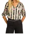 Caballero Zara Top In Stripe Vine In Multi