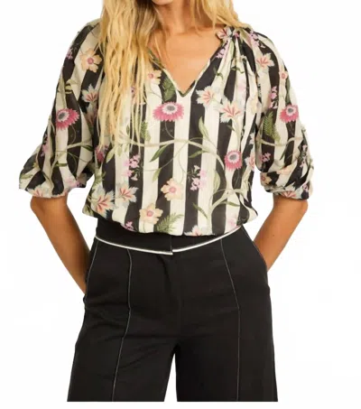 Caballero Zara Top In Stripe Vine In Multi