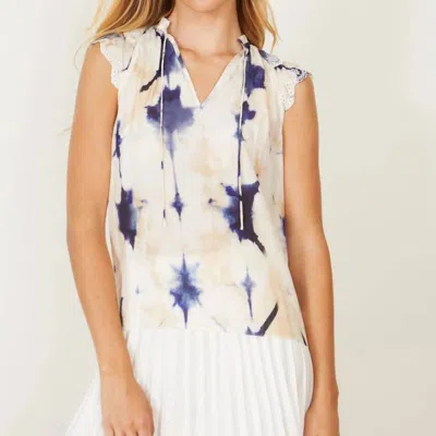 Caballero Zoe Top In Java Tie Dye In Blue