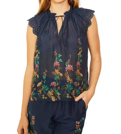 Caballero Zoe Top In Tigerlily In Blue