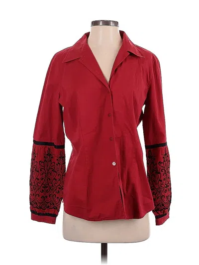 Pre-owned Caban Long Sleeve Blouse In Red