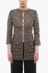 Caban Romantic Sheer Overcoat With Embossed Leather Applications